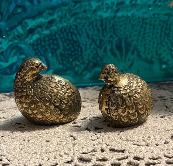 Vintage Small Brass Quail  Birds  Set of 2 2.5 Inches and - Etsy | Etsy (US)