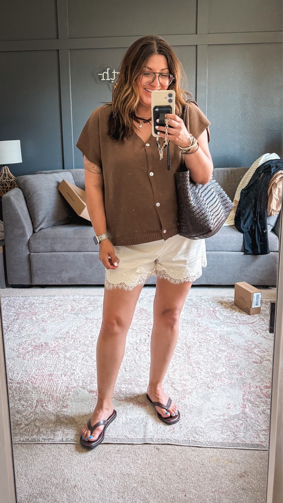 This is 46 🎉🎊🥳
Amazon sweater vest - XL
Open edit lace shorts - L
Madewell tote
Target flip flops
@Madewell @Target @Noonday Collection @onequince

#LTKMidsize #LTKOver40 #LTKootd