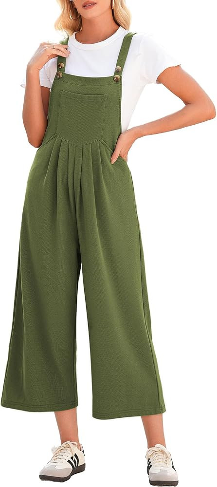 Dokotoo Women's One Piece Jumpsuits Loose Fit Overalls Casual Romper Wide Leg Three-quarters Leng... | Amazon (US)