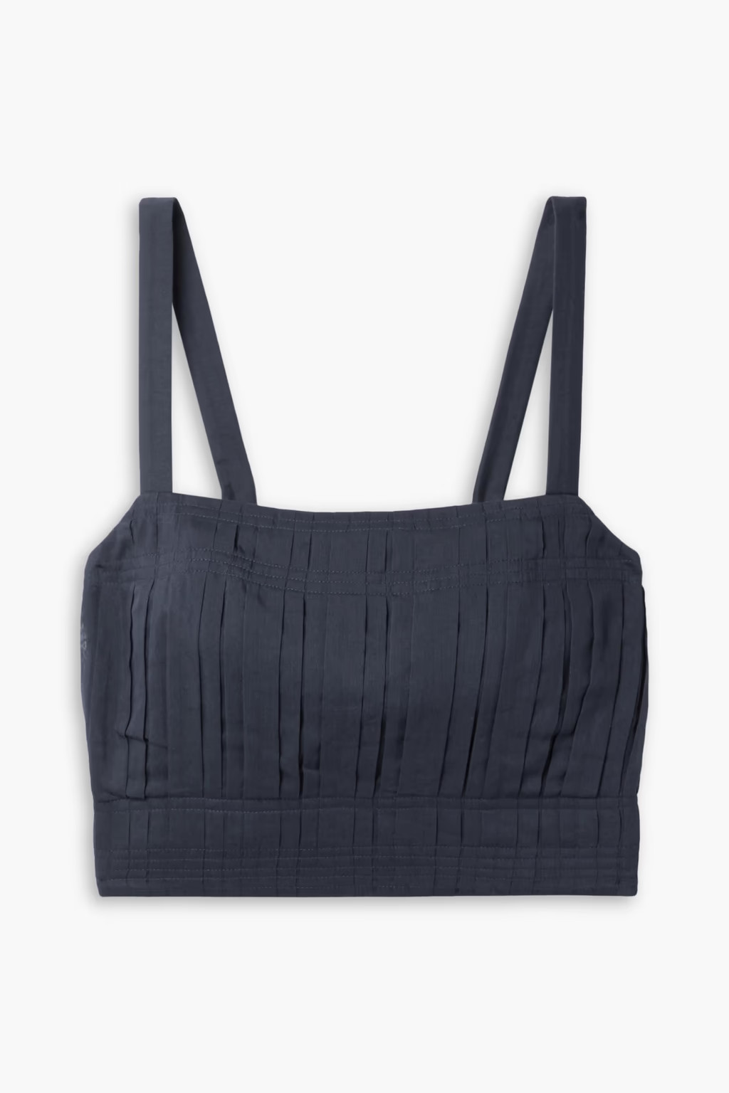 Cropped pintucked cotton and silk-blend voile top | The Outnet (US and CA)