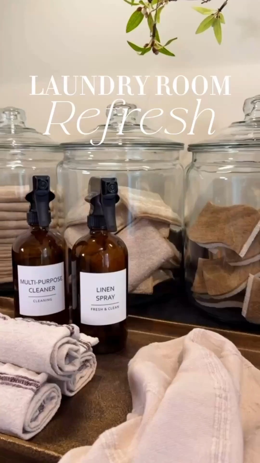 It doesn't need to be pricey to freshen up your laundry room! I love these new aesthetic spray bottles and glass jars to hold my dryer balls and towels! 💖✨

Laundry room refresh
Aesthetic laundry room
Laundry room revamp
Spring refresh musts
Glass jars & neutral runner rug

#LTKHome