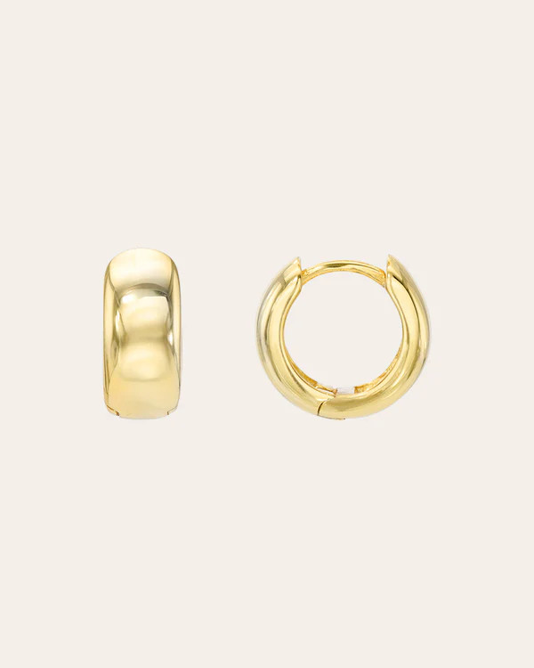 Vermeil Thick Small Huggies | Zoe Lev Jewelry
