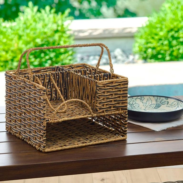 Better Homes & Gardens All-in-one Serving Caddy Beige and Black, 12.2 IN L x 11.22 IN W x 8.27 IN... | Walmart (US)