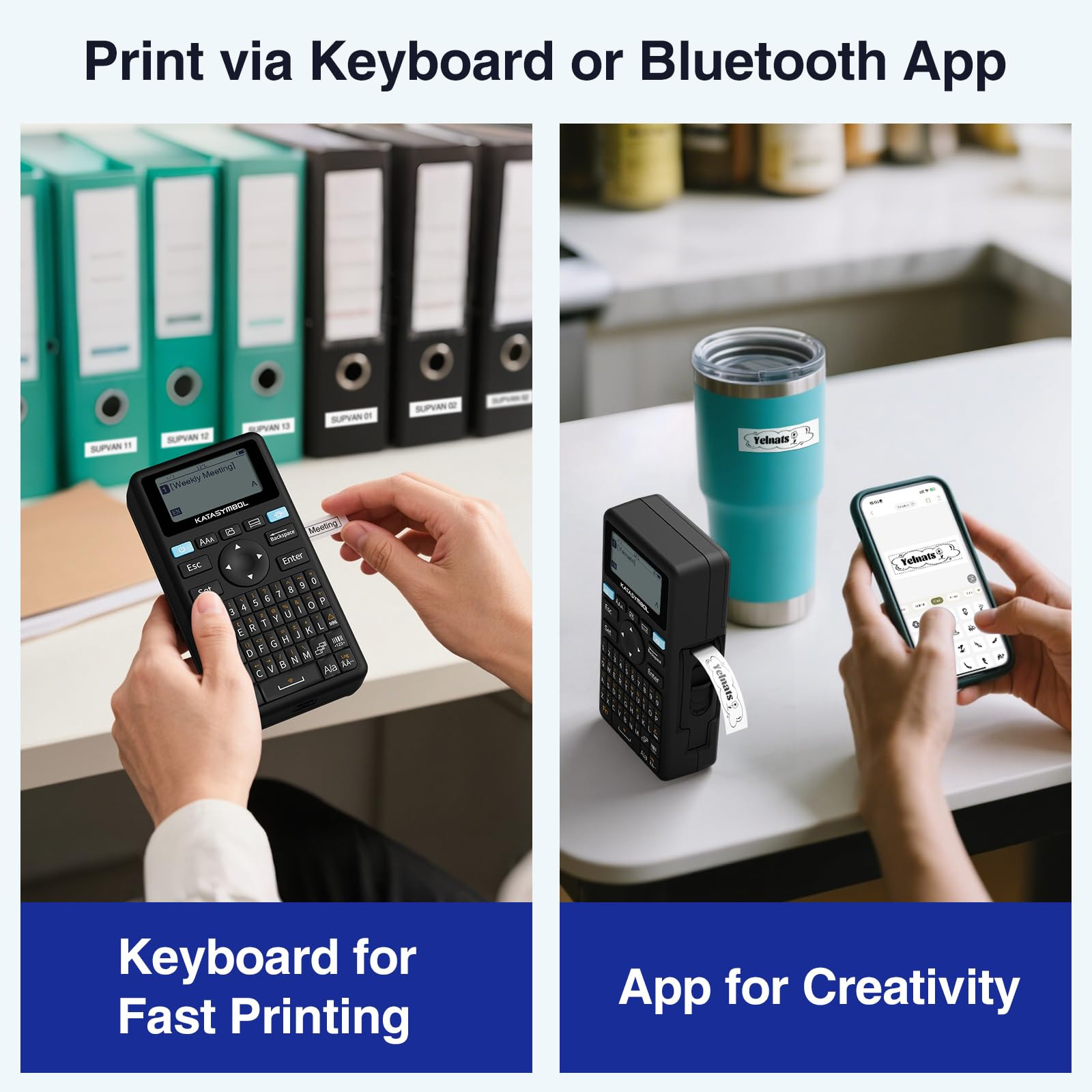 SUPVAN E11 Bluetooth Label Maker Machine with 4 Tapes, Support Keyboard & App with 40 Fonts and 4... | Amazon (US)