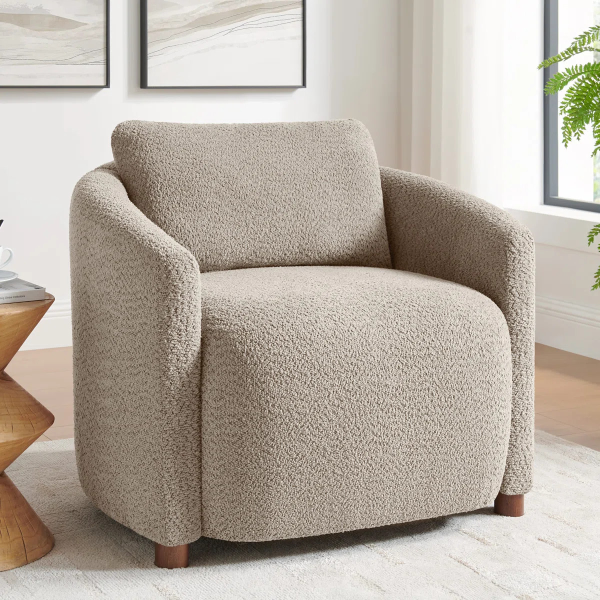 34.1'' Upholstered Accent Chair With Removable Back Cushion | Wayfair North America