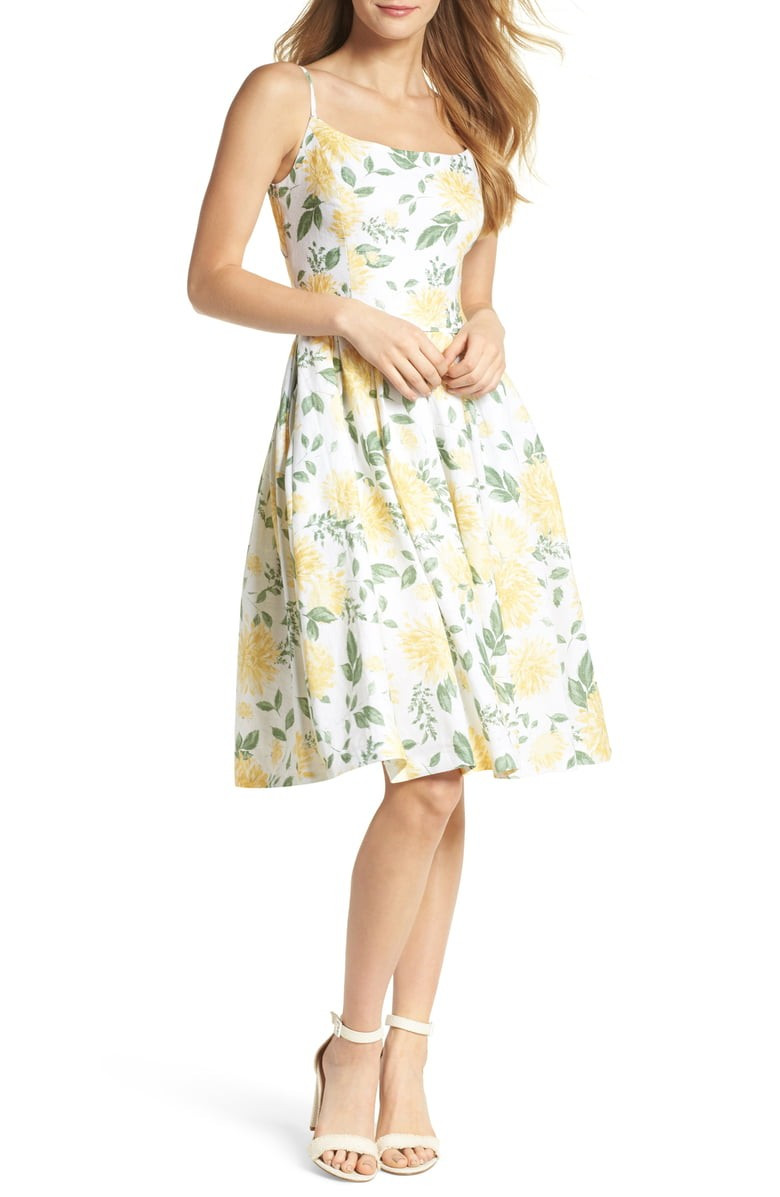 Gal Meets Glam Collection Abigail Painted Aster Fit & Flare Sundress | Nordstrom