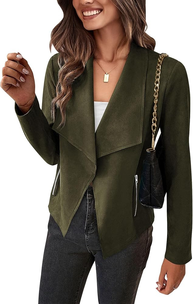 PRETTYGARDEN Faux Suede Jackets Coat | Amazon (US)