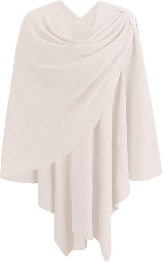 PULI Womens Large Cross Front Poncho Sweater Wrap Topper Knitted Elegant Shawls Cape for Fall Win... | Amazon (US)