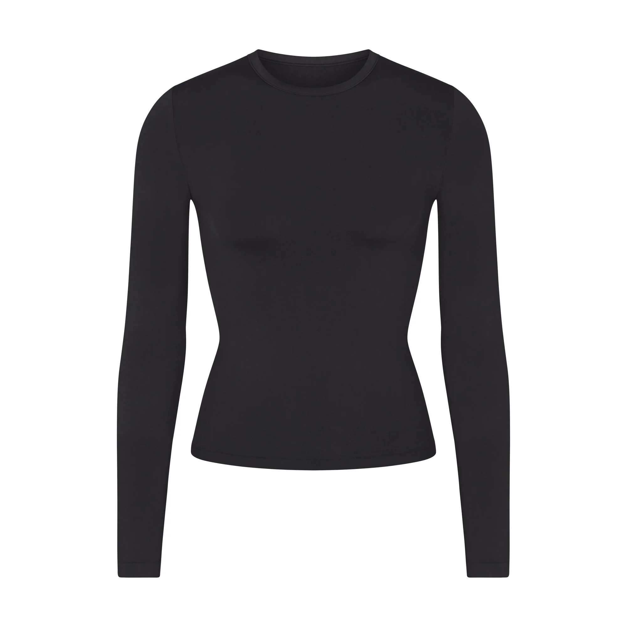 SOFT SMOOTHING SEAMLESS LONG SLEEVE T-SHIRT | ONYX | SKIMS (US)