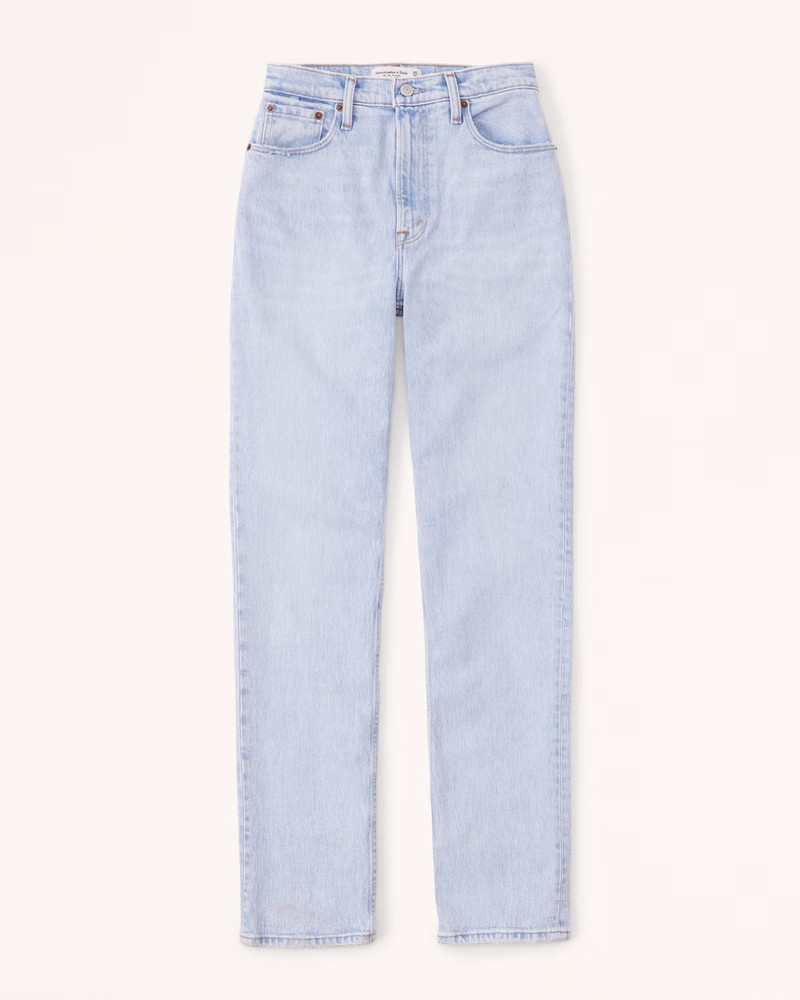 Curve Love Ultra High Rise 90s Straight Jean | Blue Jeans Outfit | Abercrombie Jeans |  | Abercrombie & Fitch (US)