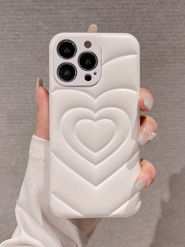 Valentines Fashionable Heart Shaped Leather Transparent Phone Case Compatible With Iphone 16 Pro Max / 16 Pro / 16 / 16 Plus / 15 / 15 Pro / 15 Pro Max / 15 Plus / 11 / 12 / 13 / 14 Pro Max / XS / XR / 11 Pro / 11 Pro Max / 12 Pro / 12 Pro Max / 13 Pro / 13 Pro Max / 7 Plus / 14 Pro / 14 Pro Max / 14 Plus / 7 Plus / 8 Plus / 8 / SE2, Simple Creative Design For Women Waterproof Shockproof Anti-Fall Scratch Resistant | SHEIN