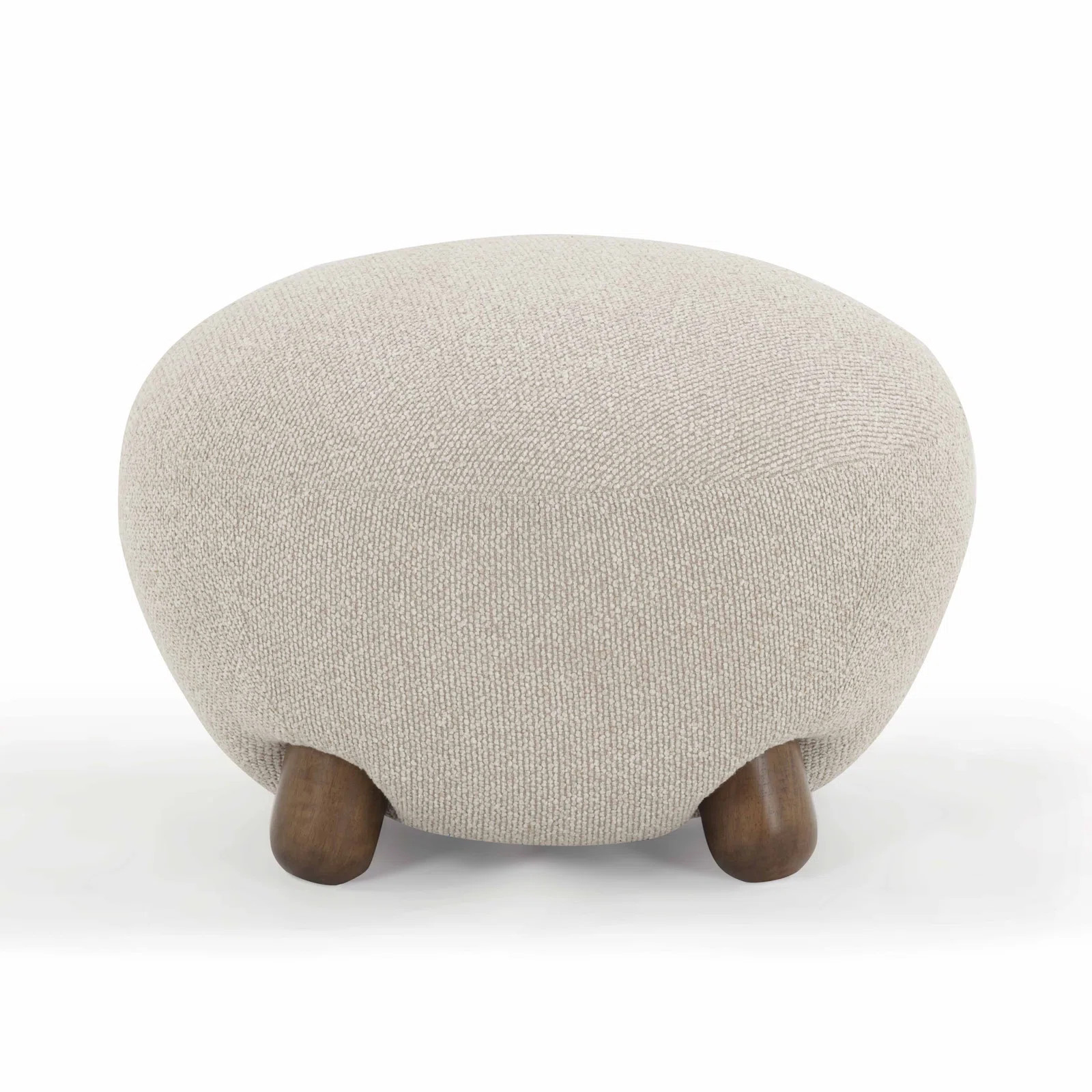 Pucker Warm Grey Boucle Ottoman | Wayfair North America