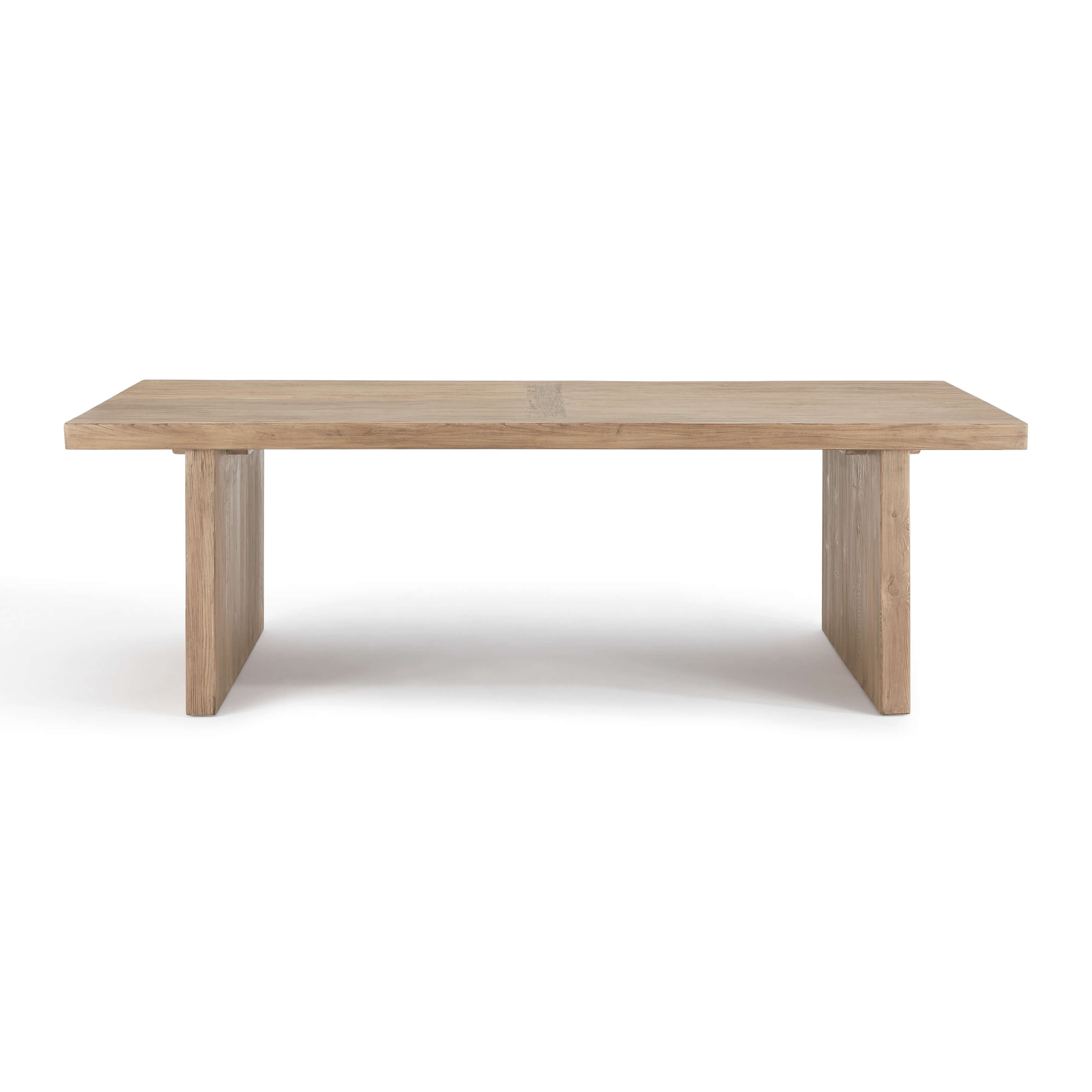 EM Wabi-Sabi Rustic Rectangular Reclaimed Wood Dining Table with Block Legs | Eternity Modern