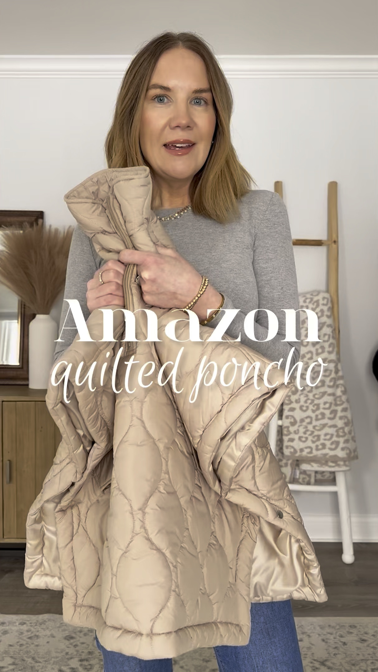 This will be perfect for chilly spring mornings and is cute with jeans and leggings! I’m wearing a medium.

Spring fashion finds, cold weather outfit, crop flare jeans, chocolate brown leggings, travel outfit, casual mom outfit, quilted poncho, puffer vest, affordable fashion, comfy style

#LTKSeasonal #LTKWatchNow #LTKOver40