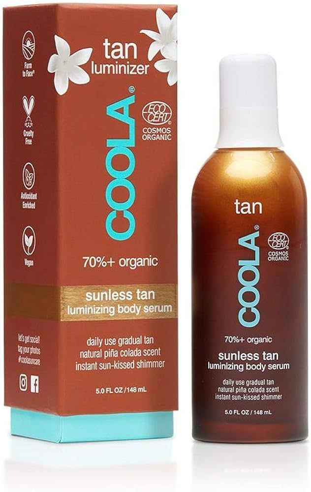 COOLA Organic Sunless Self Tanner Body Serum, Dermatologist Tested Anti-Aging Skin Care, Vegan an... | Amazon (US)