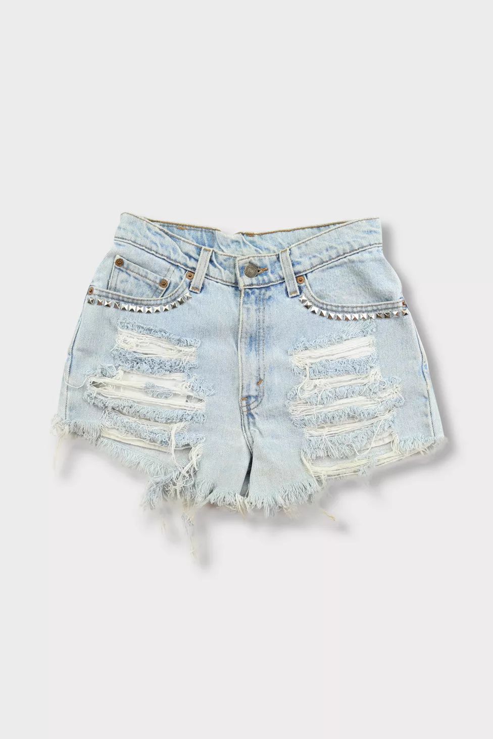 Vintage 90s Levi’s® 512 Light Wash Distressed and Studded Shorts | Urban Outfitters (US and RoW)