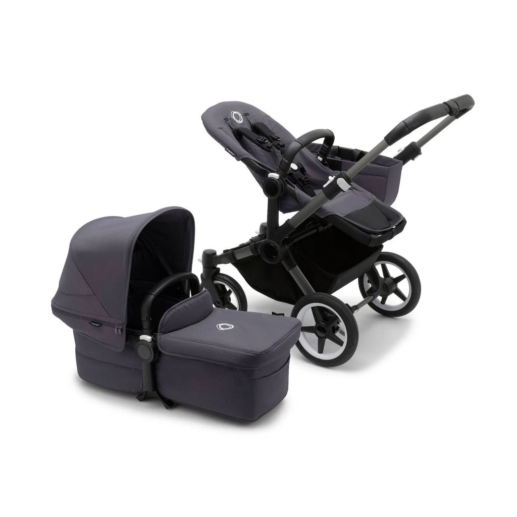 Bugaboo Donkey 5 Mono Complete Single To Double Side-by-side Stroller - Graphite/stormy Blue | REBEL (formerly Rebelstork)