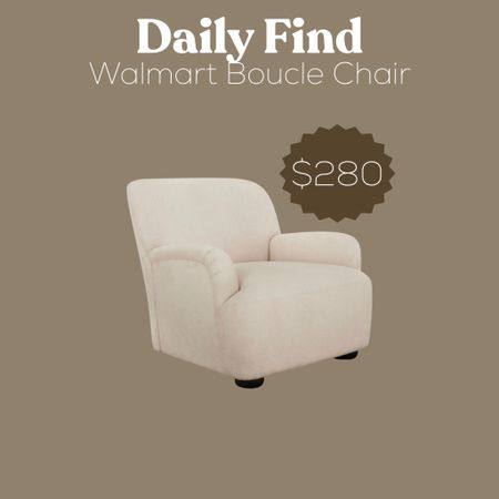 This Walmart “Boucle” Chair looks so similar to WAY more expensive options and I absolutely will be adding this to my living room. There’s always a balance of high end finds and cute affordable things that still elevate your space👏🏼👏🏼 and this chair yall is absolutely that. 

#LTKMostLoved #LTKsalealert #LTKhome