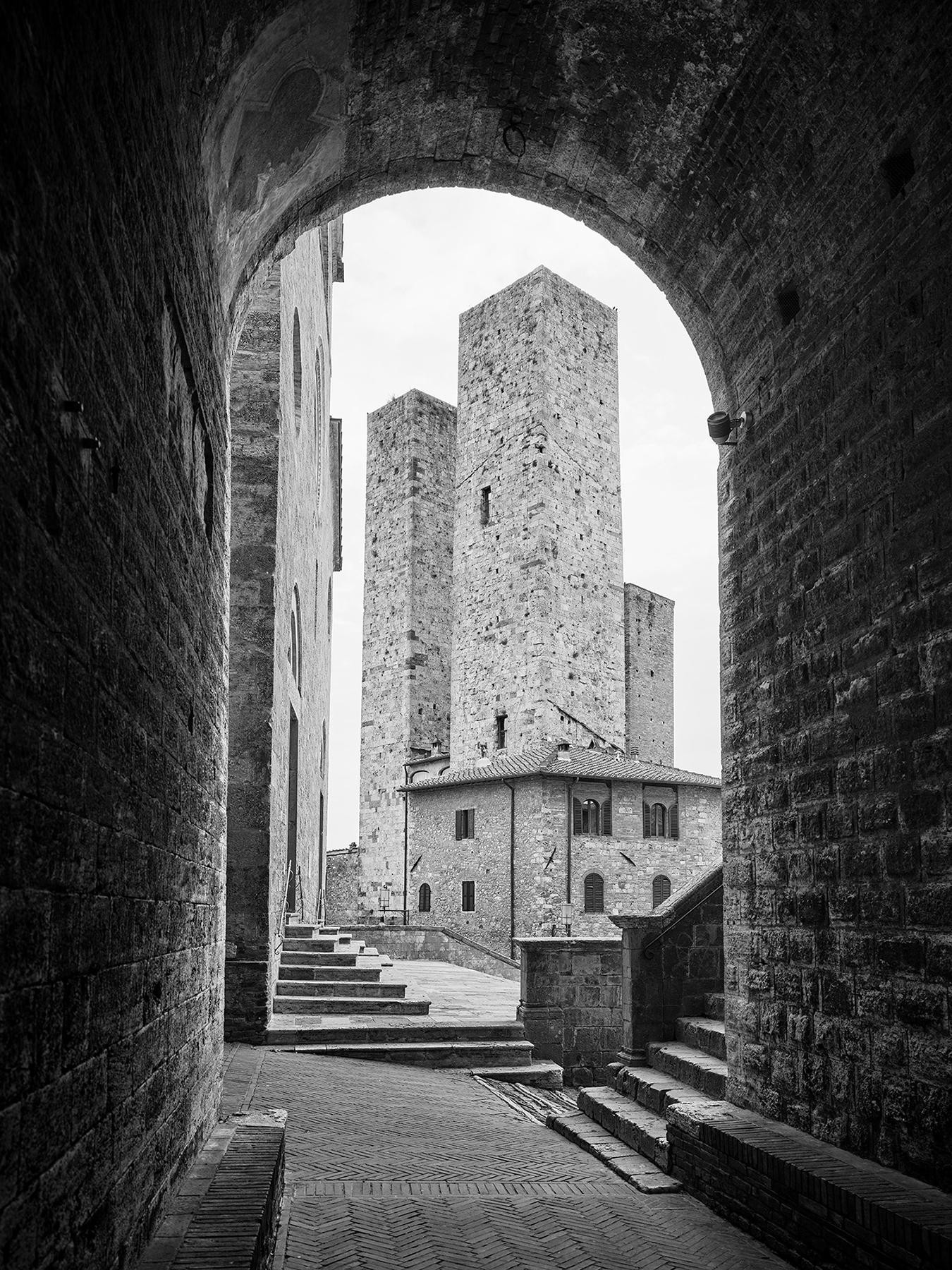 San Gimignano, Tuscany, Italy, black and white photography, architecture, print2021 | 1stDibs