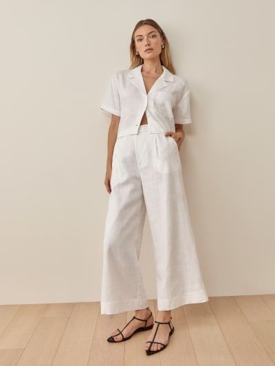 Petites Tommy Linen Pant | Reformation (Global)