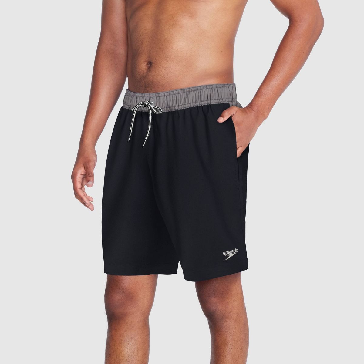 Speedo Men's 5.5" Colorblock Swim Shorts - Gray/Black | Target