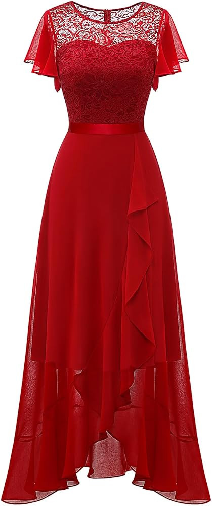 BeryLove Formal Dresses for Women 2025 Wedding Guest with Slit Cocktail Elegant Lace Long Prom Dr... | Amazon (US)
