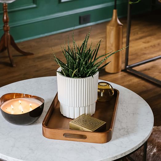 Fluted Indoor/Outdoor Planters - White | West Elm (US)