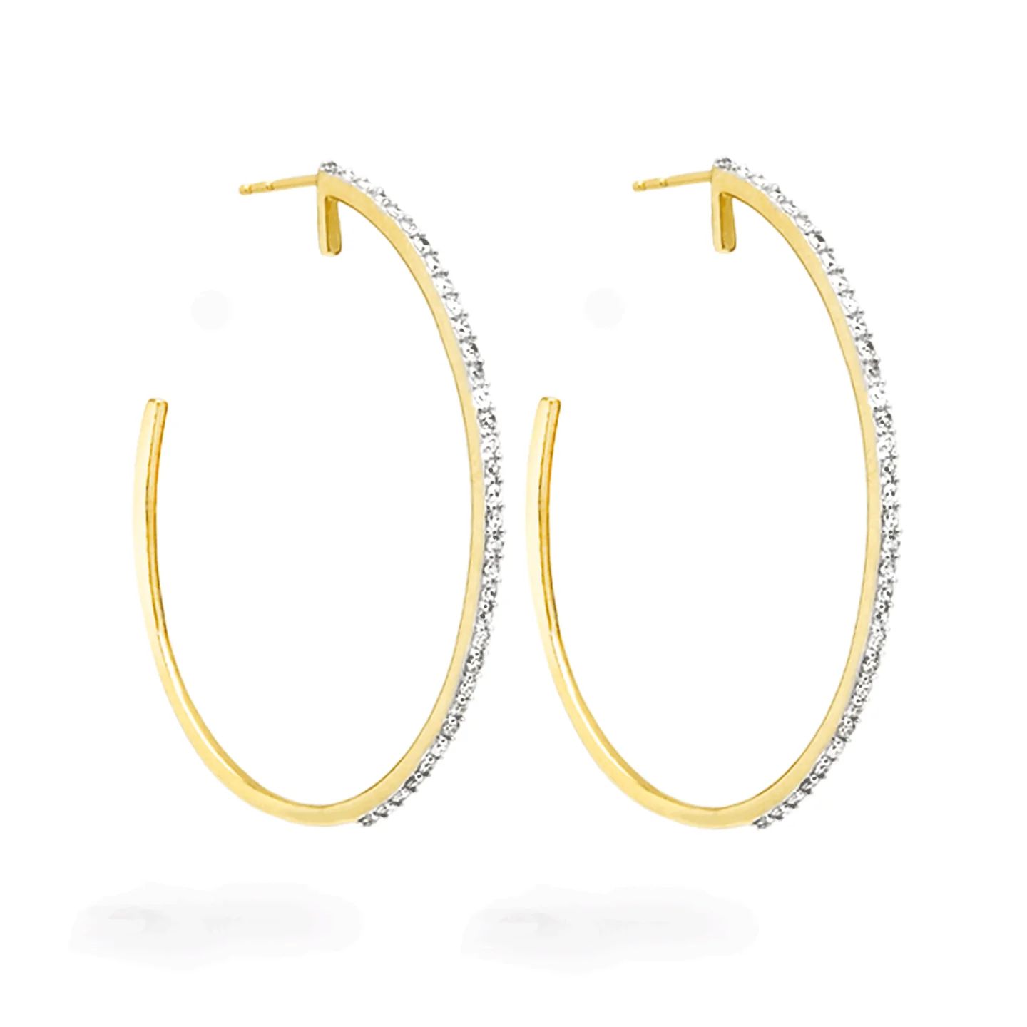 XL Pave Oval Hoop Earrings | Stone & Strand