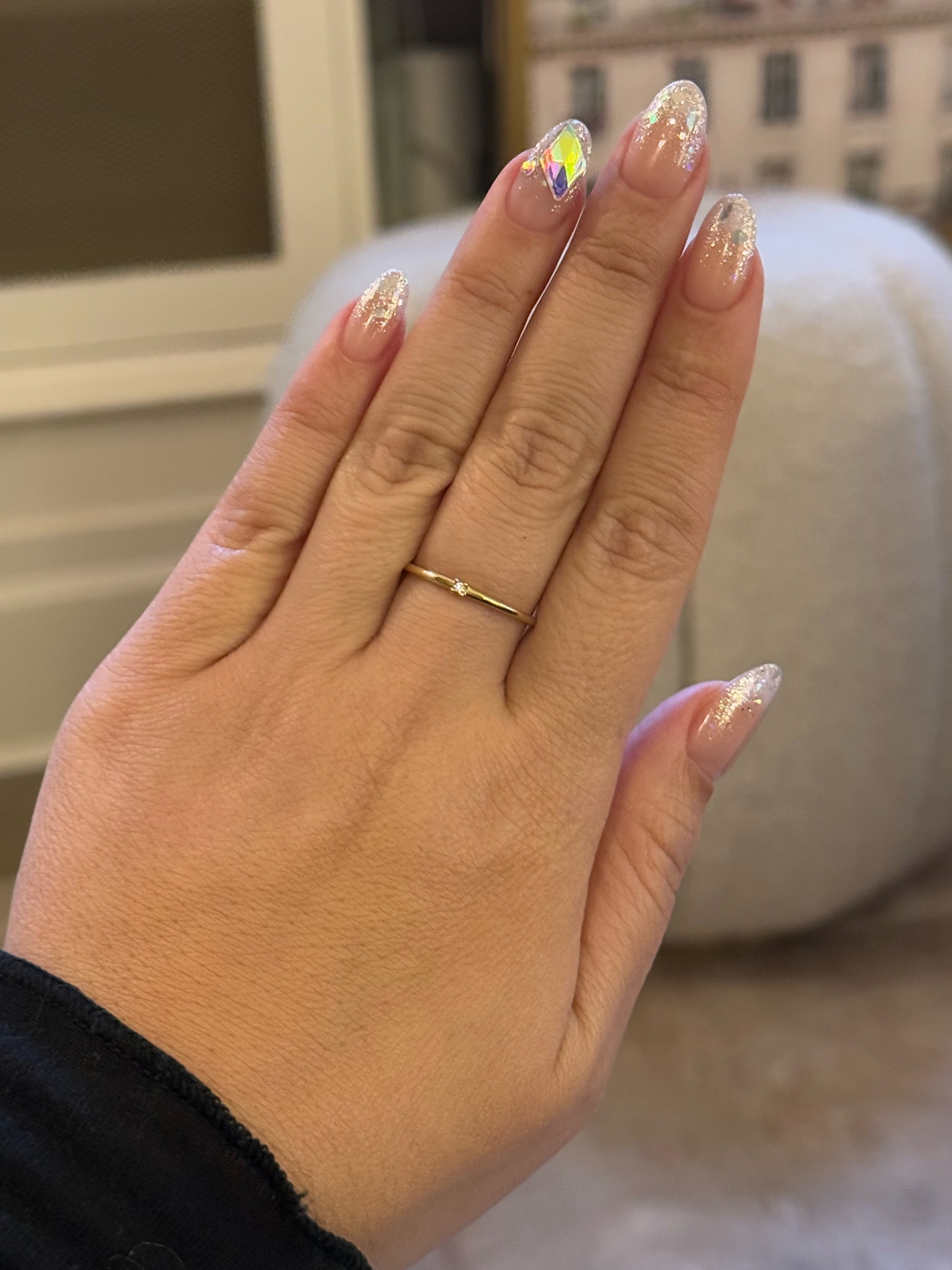 I love a dainty ring. I got this in size 7.5 for my middle and pointer finger