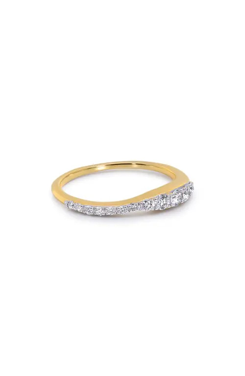 Monica Vinader Riva Pavé Lab Grown Diamond Ring in 18Ct Gold Vermeil at Nordstrom, Size 7.5 | Nordstrom