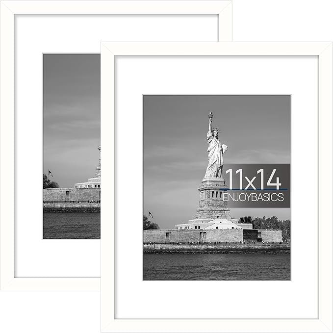 ENJOYBASICS 11x14 Picture Frame, Display Poster 8x10 with Mat or 11 x 14 Without Mat, Wall Galler... | Amazon (US)