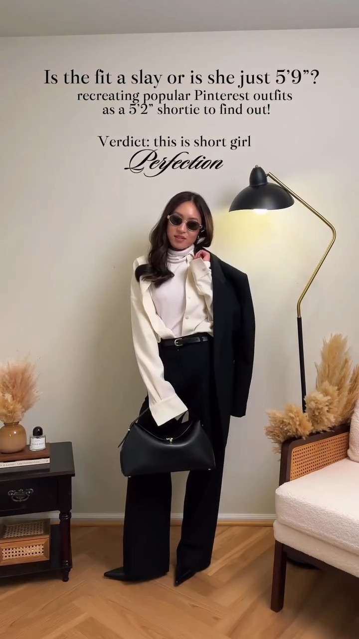 If you can’t see at least 3 layers under your jacket, are you really layering to your full potential? 🙉 | I’ve been seeing this layered look on Pinterest over and over this week, so that means I HAD to try out this look! So guys, let me know! Is the fit a slay or is she just tall? 😉 

If you want to see MORE celeb and Pinterest recreation outfits on a 5’2” shortie, I’m your gal @amandacapsulewardrobe  and would love to have you hear to solve the “is the fit a slay or is she just tall?” Question for good! 

🔗 Outfit specifics always linked in bio → LTK @amandacapsulewardrobe
⸻

#recreatingpinterestoutfits #petitestyle #pintereststyle #capsulecloset #chicstyling recreating Pinterest outfits, recreating model outfits, recreating influencer outfits, is it the outfit or is she just tall, Pinterest outfit inspiration, elegant style, capsule closet inspiration, how to style white button up top, how to style a blazer, chic outfit inspo, timeless outfit ideas, Pinterest outfit inspo, how to style elegant black trousers, high quality turtleneck recommendations, toteme t lock bag, toteme blazer, Aritzia effortless trousers, old money outfit ideas, short girl styles, petite styling, 5’2” height