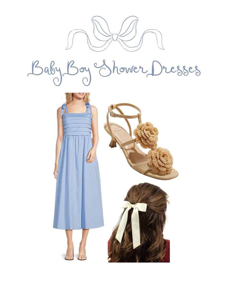 Baby boy baby shower dress ideas! Use code SEWCUTESTYLE for a discount off of the hair bow on Grace & Grandeur 🎀