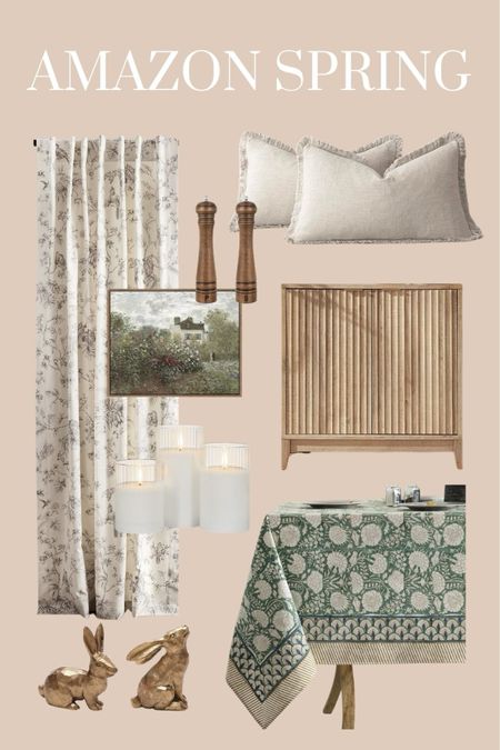 Spring home finds from Amazon! Block print, patterned curtains, throw pillow covers, flameless candles, spring art and more. 

#LTKhome #LTKSeasonal #LTKfindsunder50
