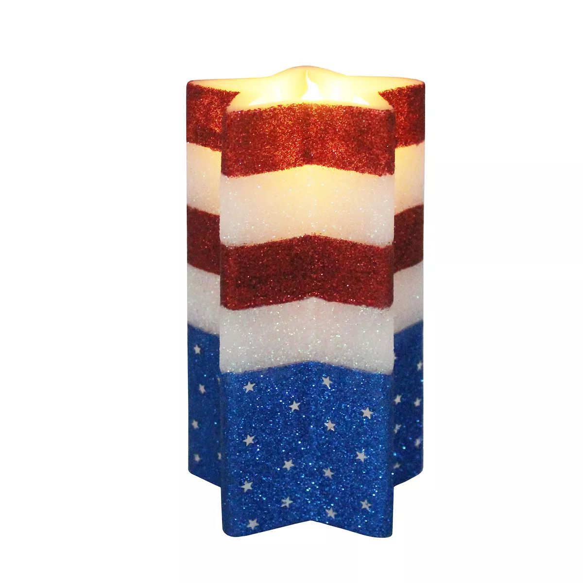 Celebrate Together™ Americana Sparkle LED 3" x 6" Star Pillar Candle | Kohl's