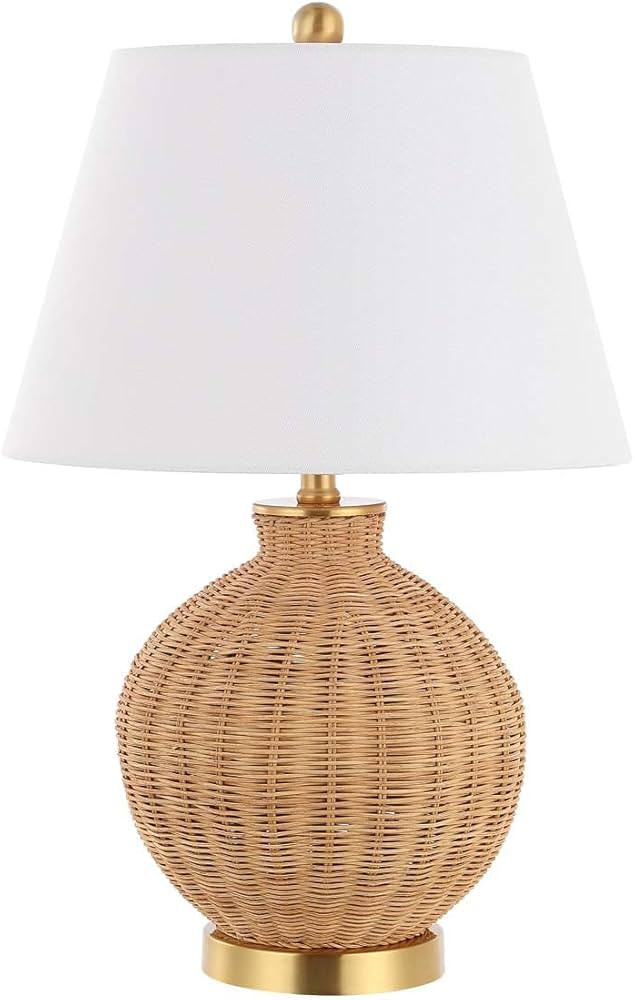SAFAVIEH Lighting Collection Nobuo Natural/Brass 23-inch Table Lamp (LED Bulb Included) | Amazon (US)