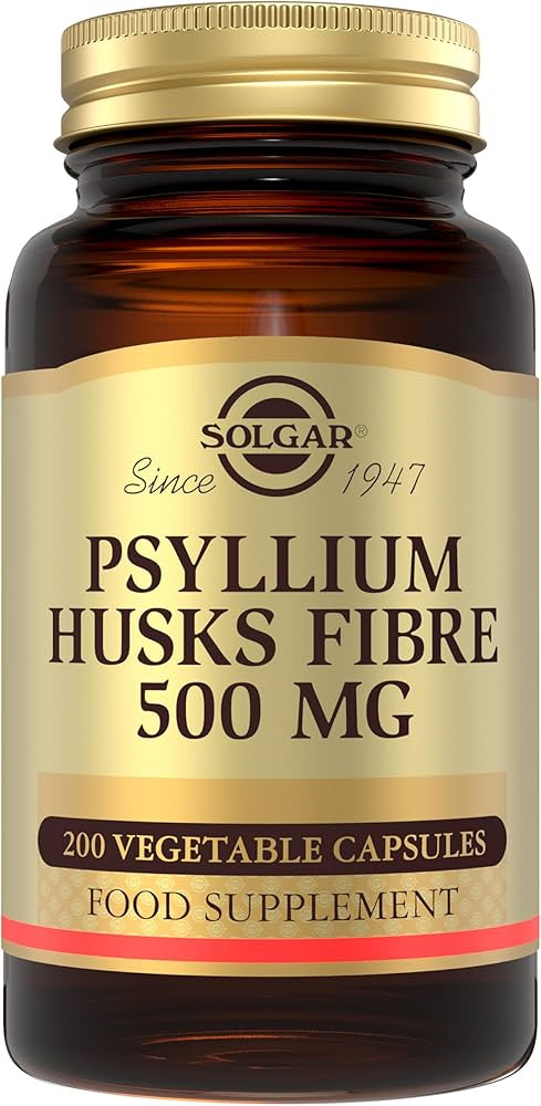 Solgar Psyllium Husks Fibre 500 Mg Vegetable Capsules - Pack of 200 - High in Soluble Fibre - Veg... | Amazon (UK)