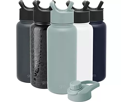 Simple Modern Water Bottle with Straw and Chug Lid Vacuum -Almond