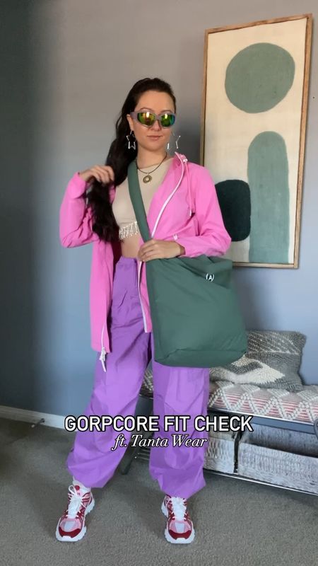 Two different gorpcore inspired outfits for your ootd inspo- swipe & tell me your fave! #ad | both this pink raincoat and crossbody tote bag are from @tantaUSA - check them out & shop on my @shop.LTK #tantausa #tantawear

#LTKItBag #LTKActive #LTKTravel