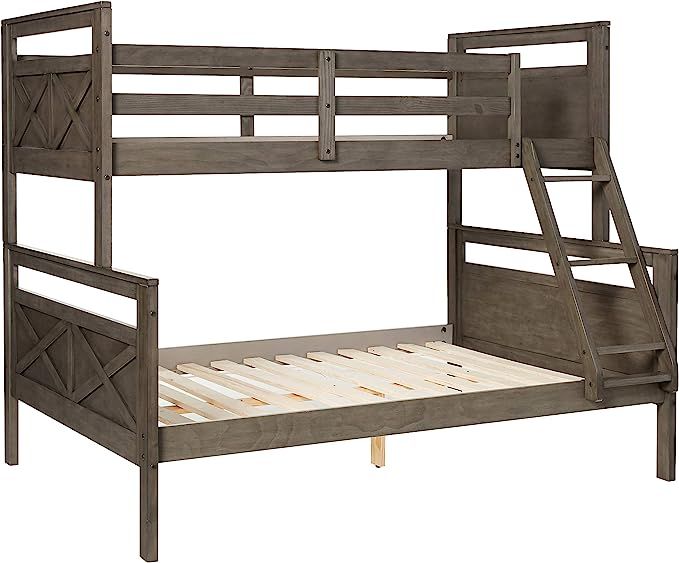 DONCO Twin over Full Barn Panel Bunk Bed BUNKBED Rustic Grey | Amazon (US)