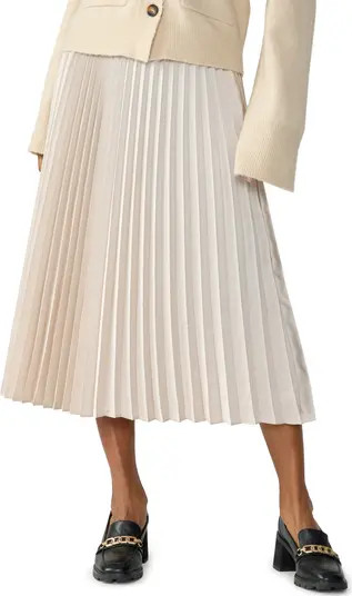 Everyday Pleated Satin Midi Skirt | Nordstrom