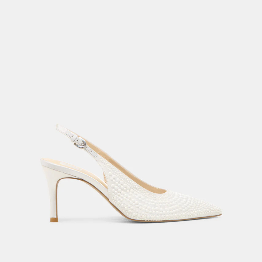 Elasi Pearl Off White Satin Heels | Dolce Vita | DolceVita.com
