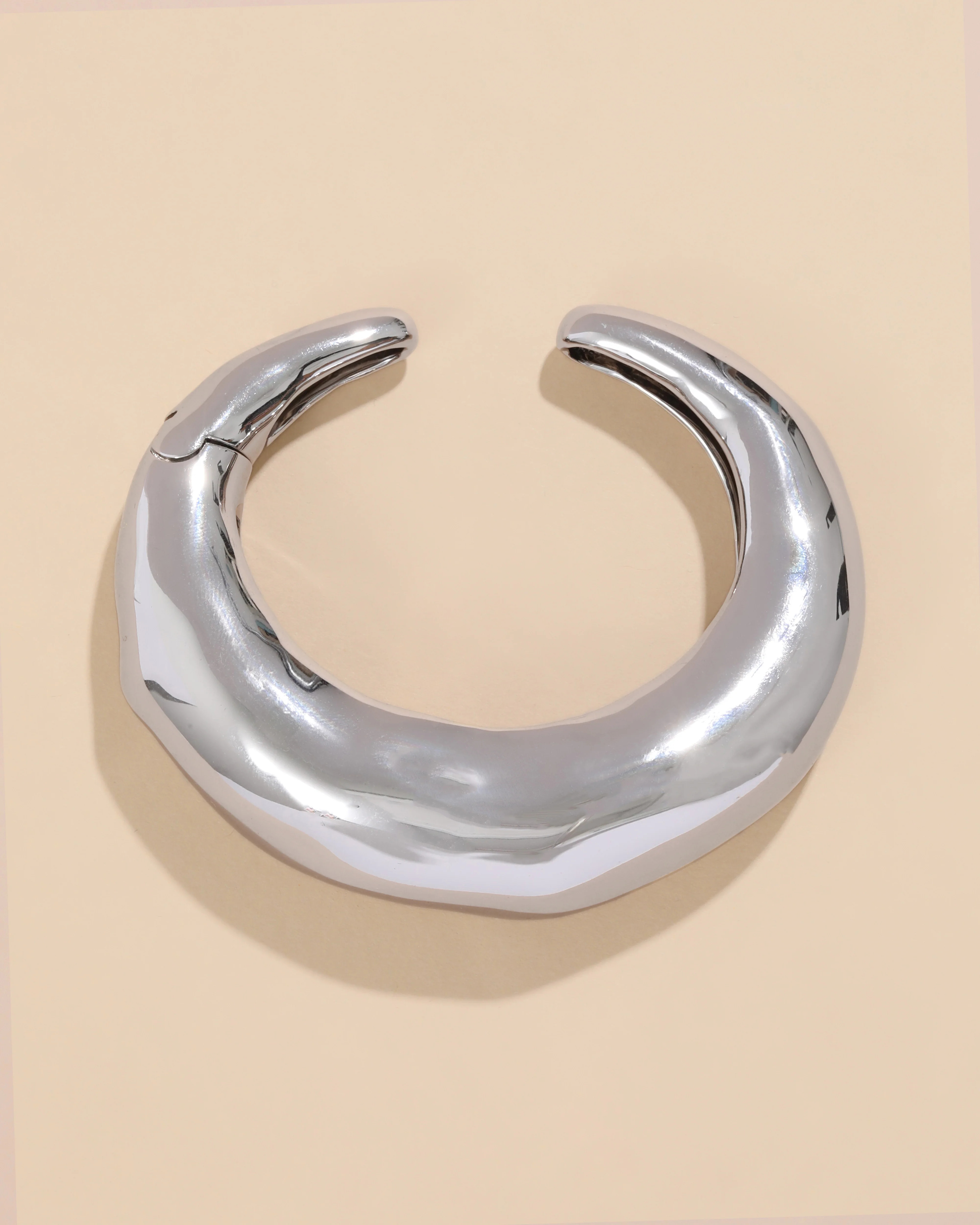 Rhodium Large Molten Hinged Cuff | ALEXIS BITTAR | Alexis Bittar