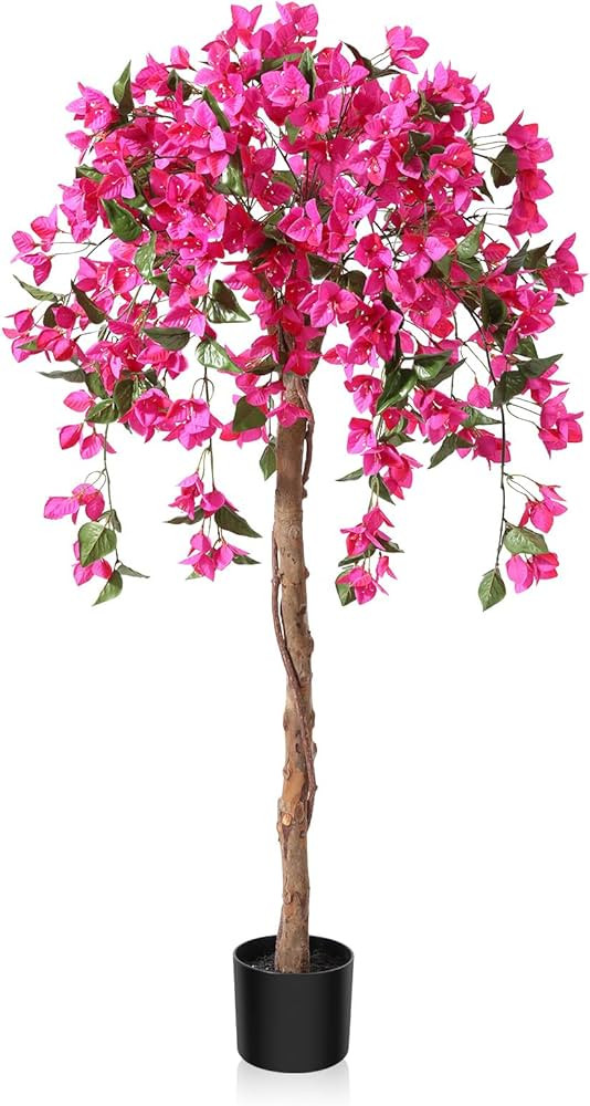 4FT Artificial Tree Tall Potted Fake Bougainvillea Trees for Outdoor Indoor Office Wedding Home D... | Amazon (US)