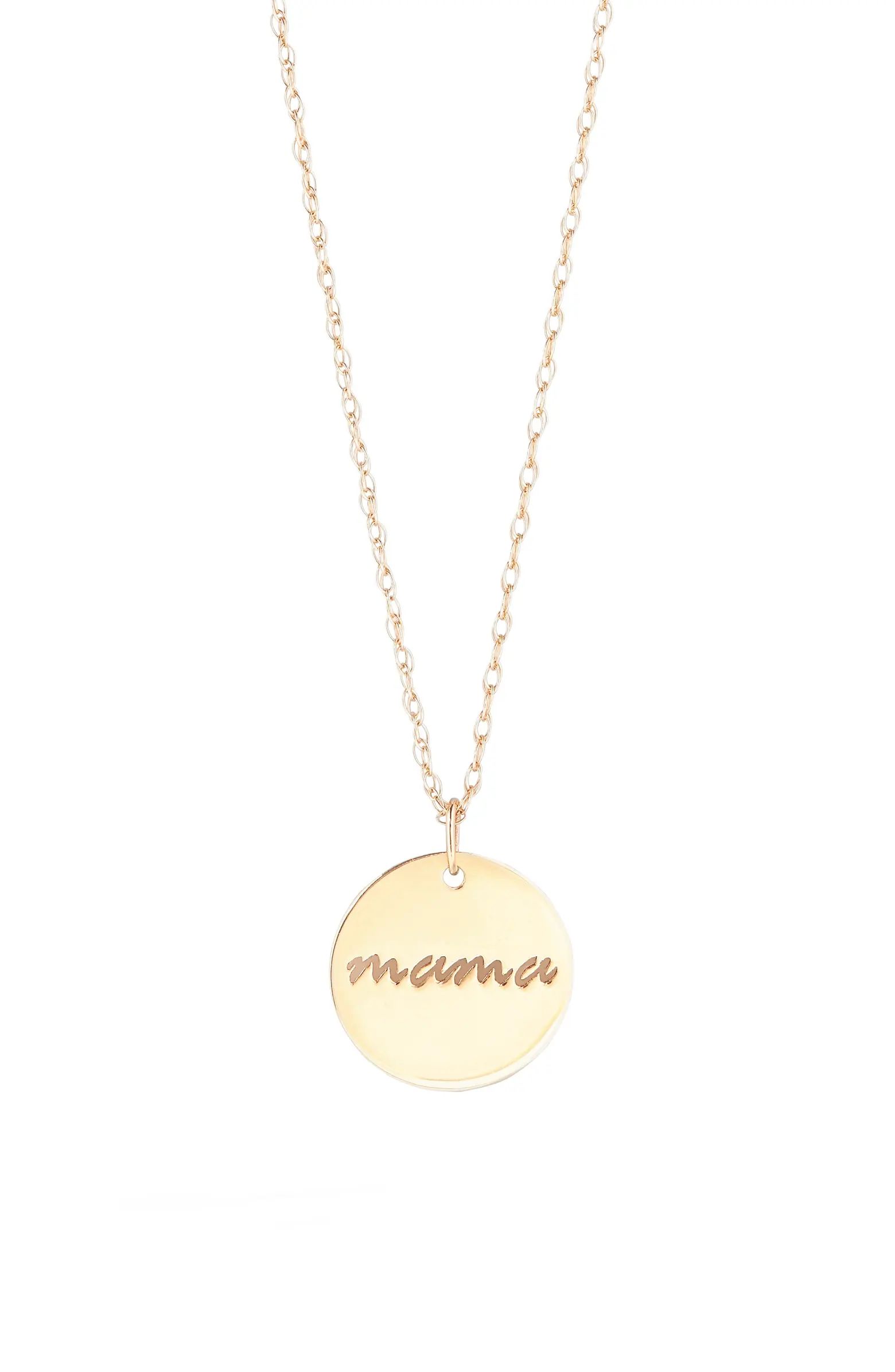Mama Disc Pendant Necklace | Nordstrom