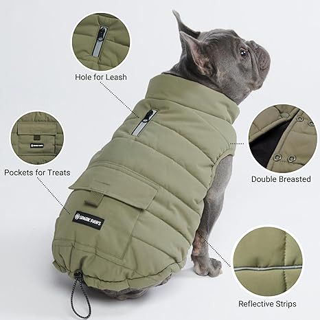 Spark Paws Dog Winter Jacket, Water-Resistant Coat, Warm Reflective Windproof Fleece-Interior, fo... | Amazon (US)