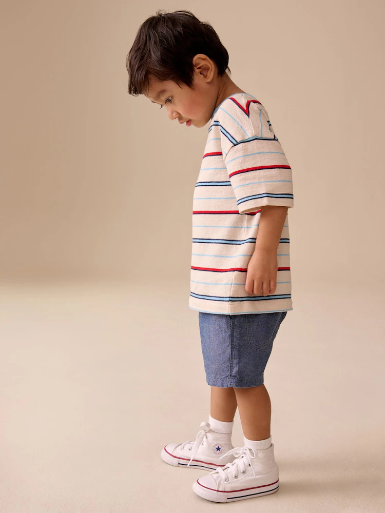 White/Red/Blue Short Sleeve Stripe T-Shirt (3mths-7yrs) (3mths-7yrs) | Next US