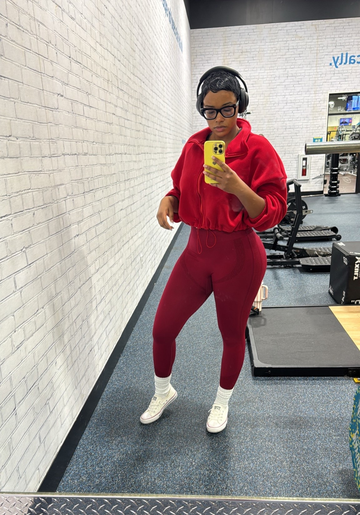 We went with all red today! I have so many of these Fleece Jacket’s in almost every color. They’re so cute and comfy! 