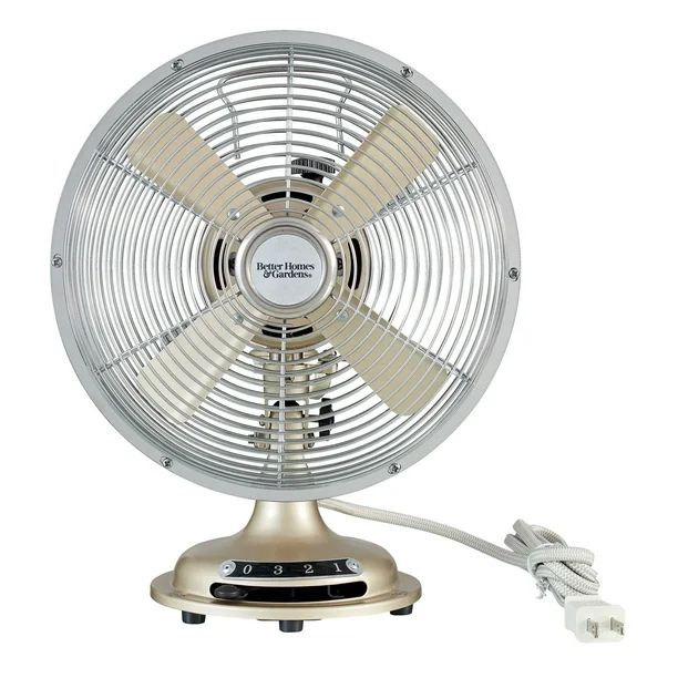 Better Homes & Gardens Retro Table Fan, Brushed Nickel, 8-Inches | Walmart (US)