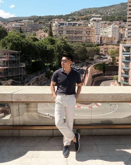 The iconic Monaco hairpin turn at @fairmontmonaco and poolside lunch at @nikkibeachmontecarlo 🇲🇨🥂 Wearing sharp casual summer look  

#LTKMens #LTKStyleTip